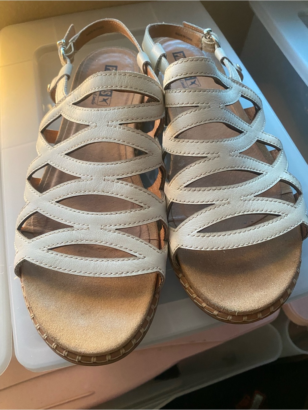 PIKOLINOS Cream Strappy Slingback Sandals